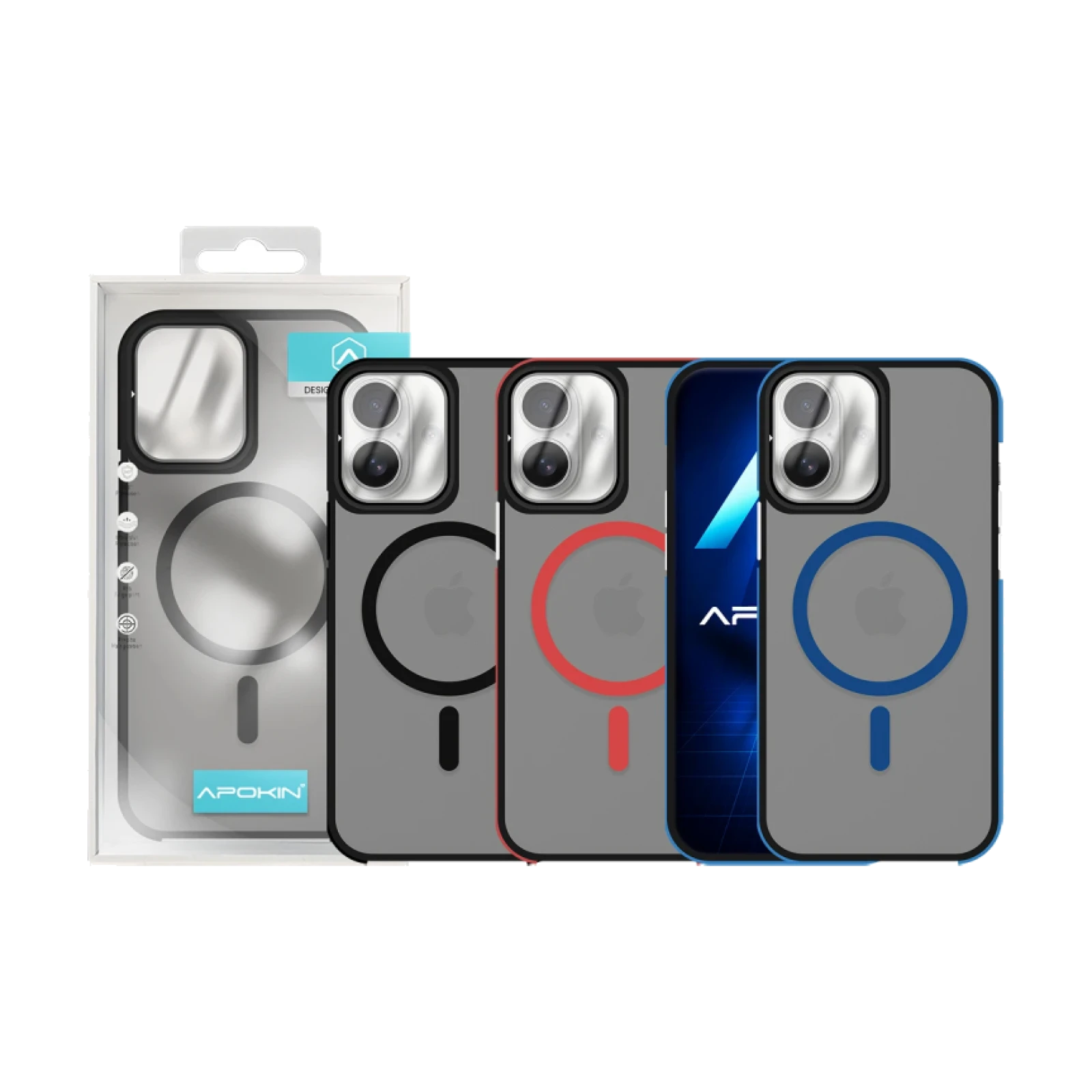 Funda Magsafe Smoked Con Cubre Camara iPhone 16 3-Color