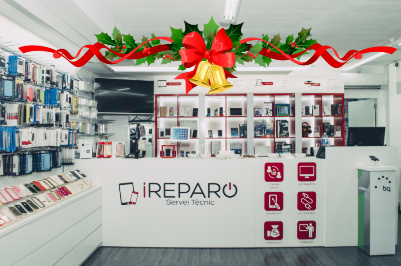 Mostrador de la tienda iReparo en Lleida