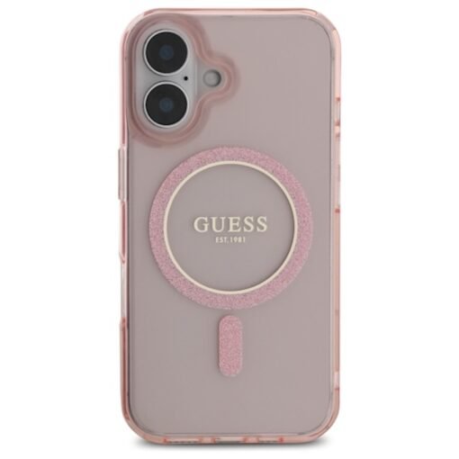 Funda Guess HC MagSafe IML Glitter Circle para iPhone 16 6,1" rosa - Imagen 2